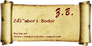Zámbori Bodor névjegykártya
